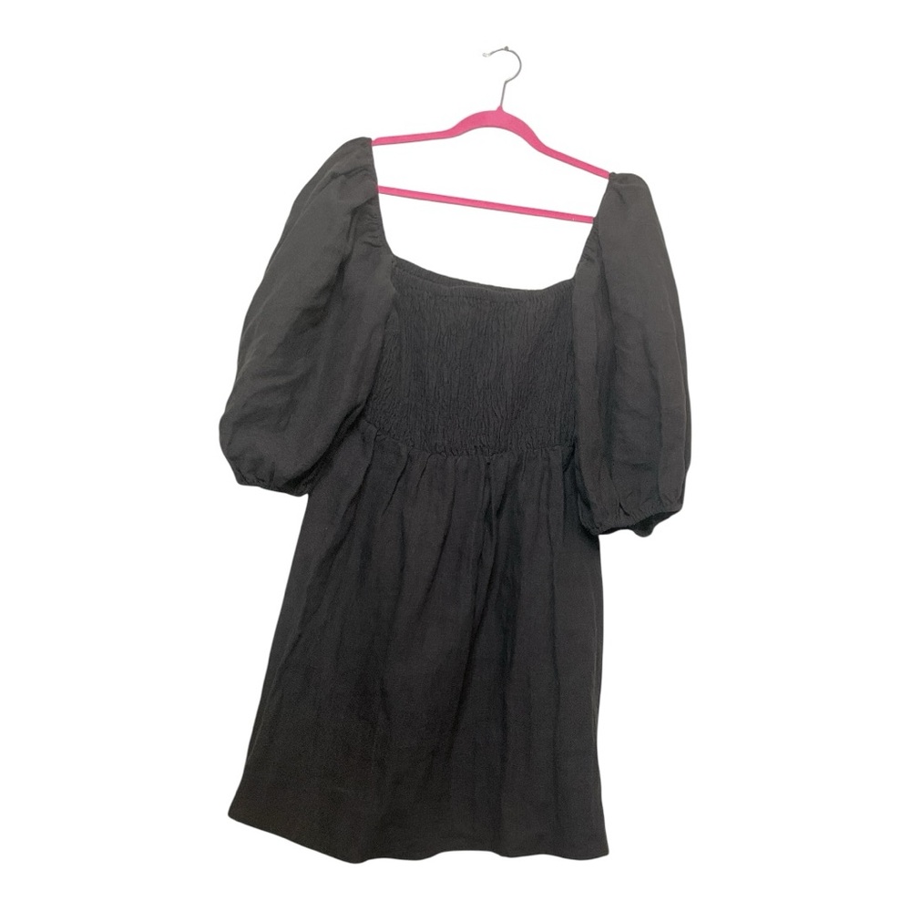 Women’s Tuckernuck Annie smocked, balloon sleeve linen dress, size large